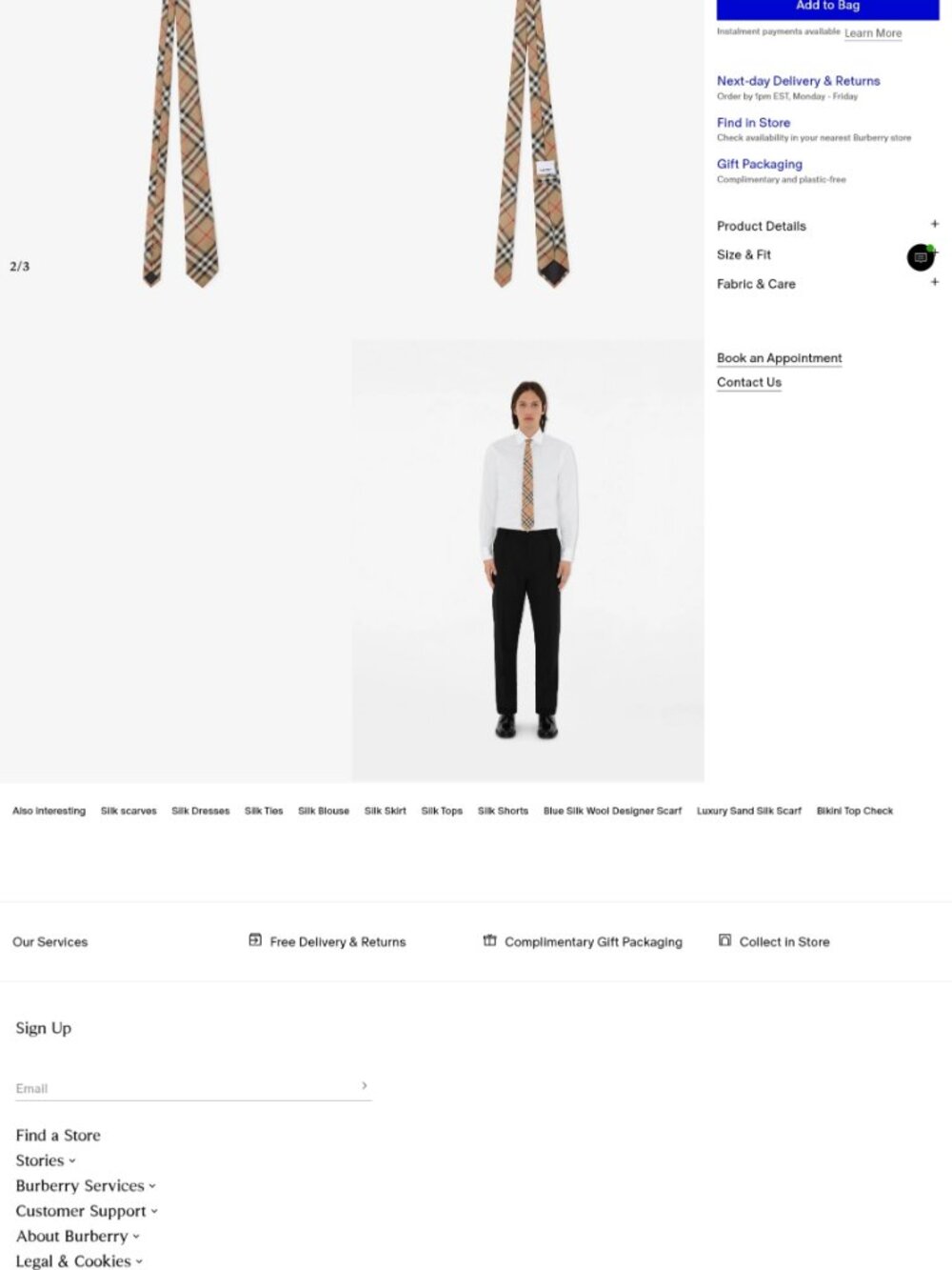 BURBERRY Silk Tie in Iconic Archive Beige Plaid-Like New - Picture 6 of 6